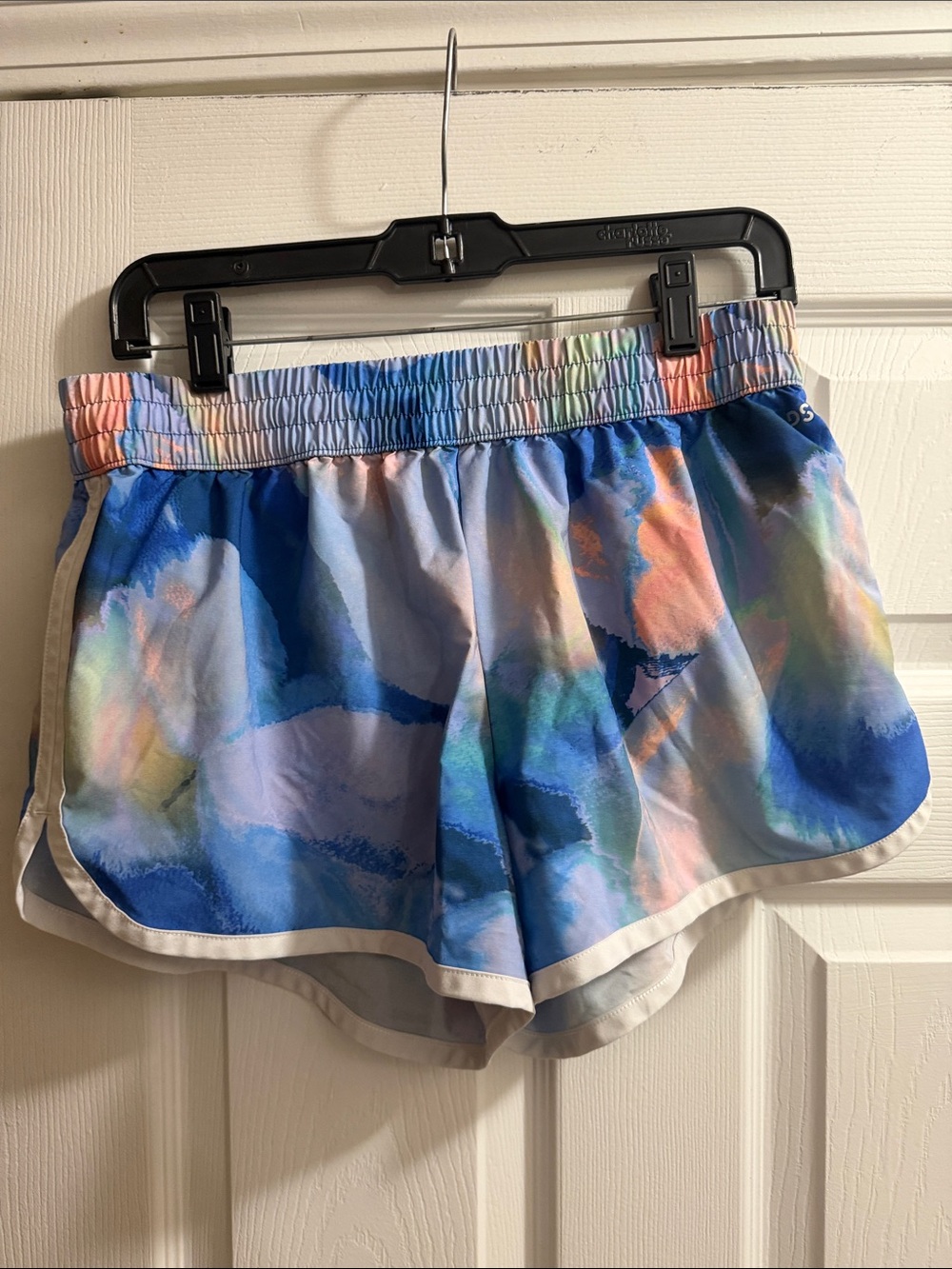 DSG Women's Blue Multi Watercolor Athletic Shorts